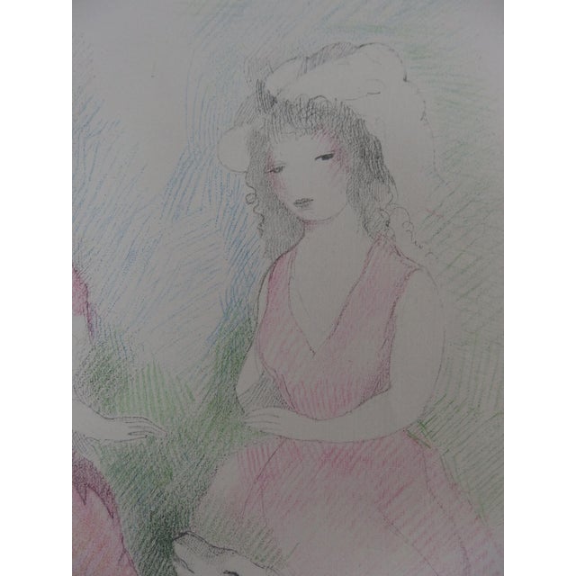 Marie Laurencin, Two Girls With a Dog, Lithograph, 1928 For Sale - Image 4 of 7