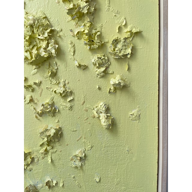 Dimensional Textured Abstract Painting in Soft Yellow by Covet Studio For Sale In Austin - Image 6 of 13