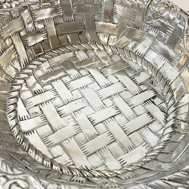 Arthur Court 1998 Vintage Arthur Court Hollywood Regency Faux Wicker Basket Serving Bowl. For Sale - Image 4 of 12