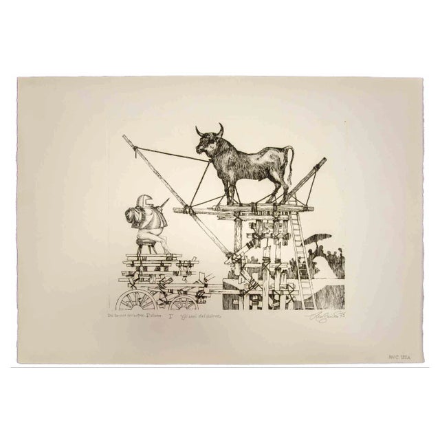 Leo Guida, Gli Anni Del Dolore, Original Etching, 1975 For Sale