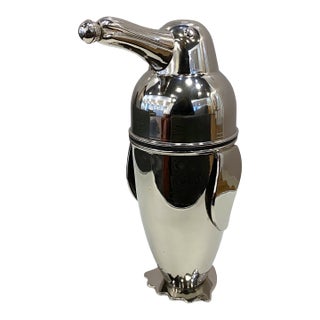 Mid 20th Century Large Chrome Penguin Cocktail Shaker For Sale