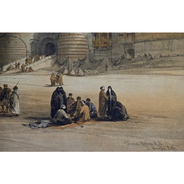 Printmaking Materials "Entrance to the Citadel Cairo": David Roberts ' 19th C. Hand Colored Lithograph, 1849 For Sale - Image 7 of 12
