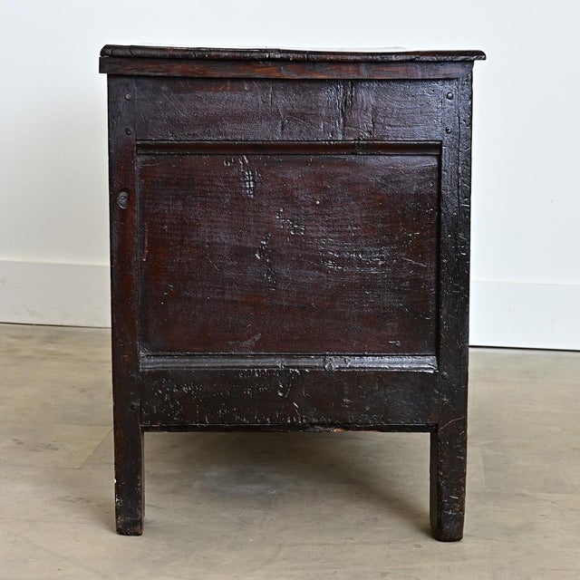 French 19th Century Solid Oak Carved Coffer For Sale - Image 9 of 11