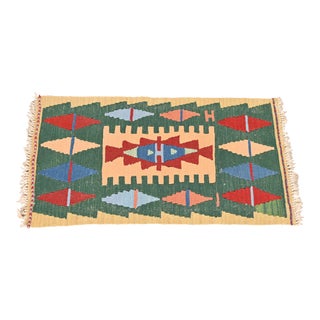 Vintage Hand-Woven Persian Kilim Flat Weave Rug For Sale