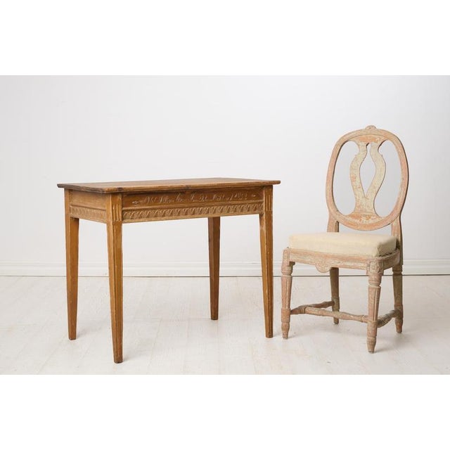 Gustavian (Swedish) Antique Swedish Gustavian Console Table with Carved Decor For Sale - Image 3 of 10