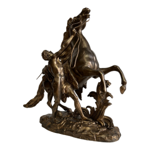 Antique Bronze Sculpture Styled After Cheval De Marly by Guillaume Coustou