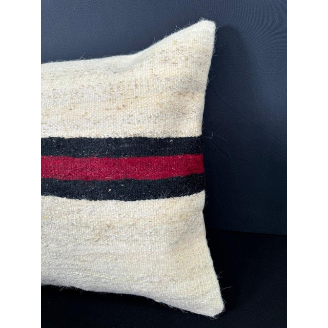 Contemporary Turkish Hemp Pillow Cushion Natural Beige Black Cushion Cover 20x20 For Sale - Image 3 of 4