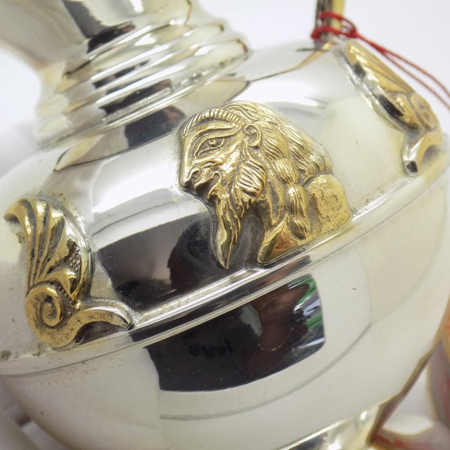 4oz. Vintage Italian Genuine Silver Gilded Assyrian Persian Vase Etruria Firenze Toscana Tuscany For Sale - Image 6 of 18