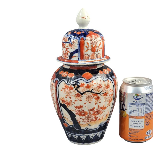 Japanese Imari Porcelain Ginger Jar with Lid For Sale - Image 10 of 11