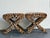 Amber Vintage Leopard Velvet X-Base Stools - A Pair For Sale - Image 8 of 17