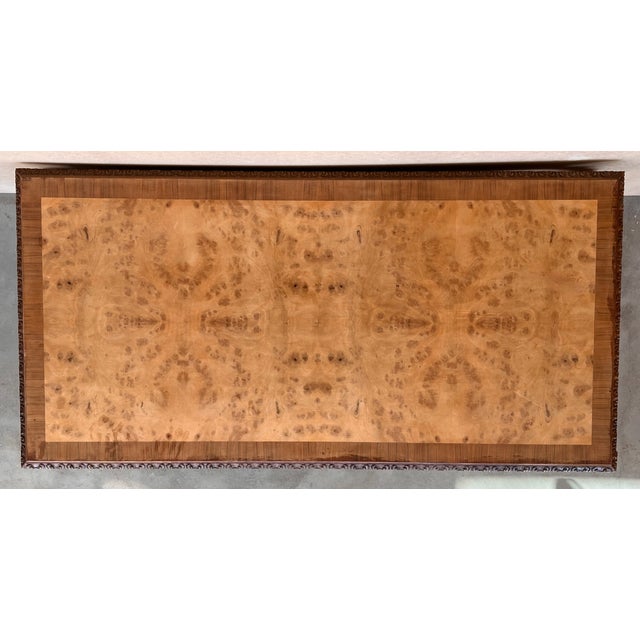 Brown 20th Root Oak Dining Room Table With Carved Edges For Sale - Image 8 of 11