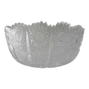 1990s Bohemian Czech Crystal Queen Lace Pattern 6" Round Bowl