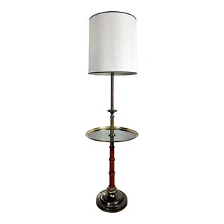 Mid Century Modern Stiffel Faux Bamboo and Brass Table Floor Lamp For Sale