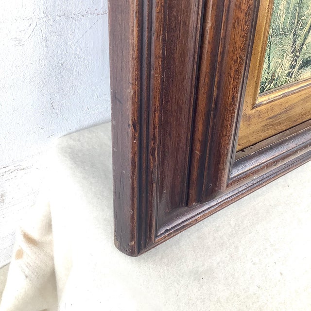 Brown Antique European Winter Landscape Decorative Print in Period Gilt Frame For Sale - Image 8 of 12