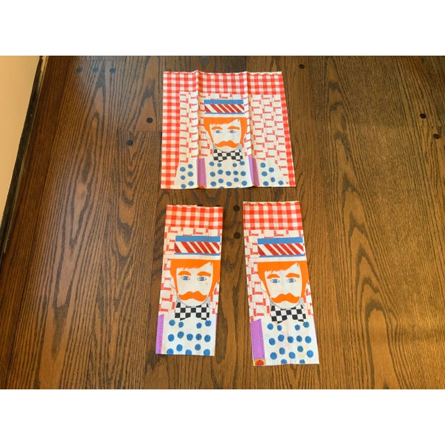 Blue Custom Table Napkins From the 1970’s -Set of 9 For Sale - Image 8 of 10