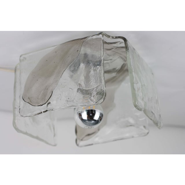 Vintage Ice Glass Ceiling Light by J. T. Kalmar for Kalmar Franken KG, 1970s For Sale - Image 6 of 6