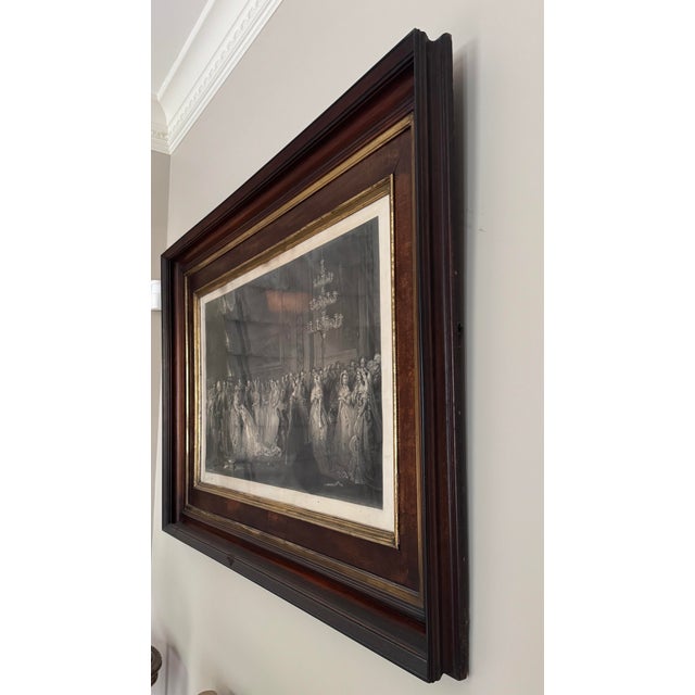 Mid 19th Century Rare Victorian Engraving of Queen Anne’s Drawing Room at St. James’s Palace, London, 1869 and Companion Frame of Attendance For Sale - Image 4 of 12