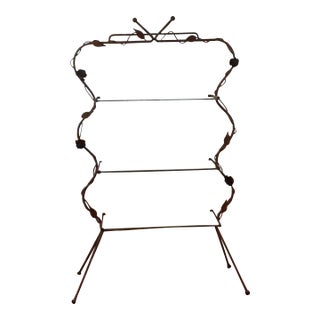 Mid 20th Century /Art Deco Italian Gold Metal and GlassEtagere/Plant Stand For Sale