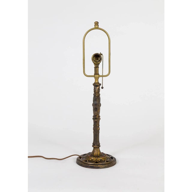 Early 20th Century Cast Brass Table Lamp with Spider Web For Sale - Image 12 of 12
