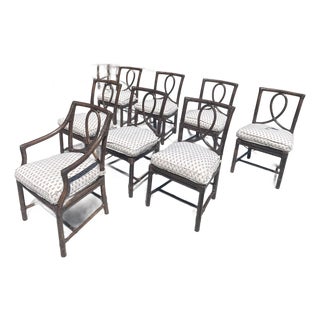 McGuire Leona Loop Back Dining Chairs, Set of Eight For Sale