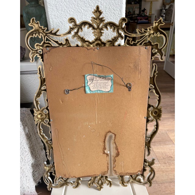 Glass Vintage Midcentury Painted Wall Mirror For Sale - Image 7 of 12