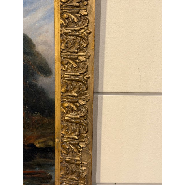 Late 19th Century Oil 'View From the Manor Pond' For Sale - Image 4 of 9