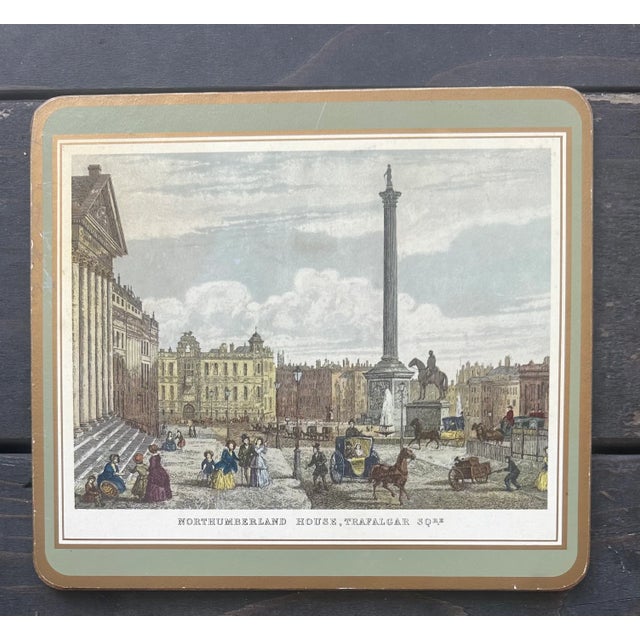 Shabby Chic 1980s Vintage Pimpernel Celluware Uk England English London Landmarks Coasters - Set of 6 For Sale - Image 3 of 12