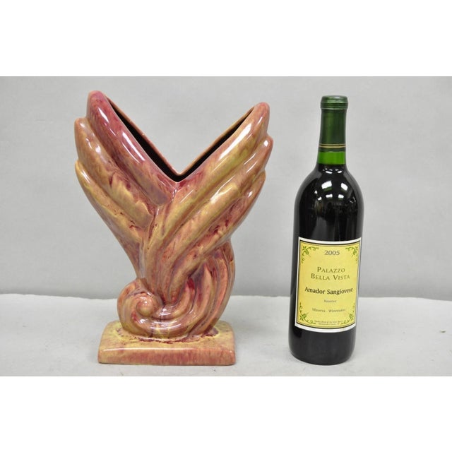 Mid 20th Century Modern Gonder Ceramic Pottery 810 Red Flambe Flame Sculptural Vase For Sale - Image 10 of 10