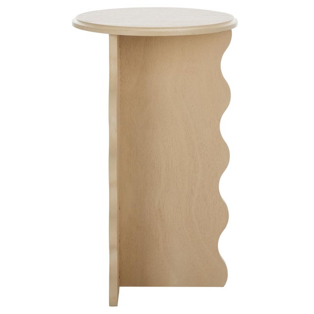 Wood Lilith Wavy Accent Table in Natural For Sale - Image 7 of 8