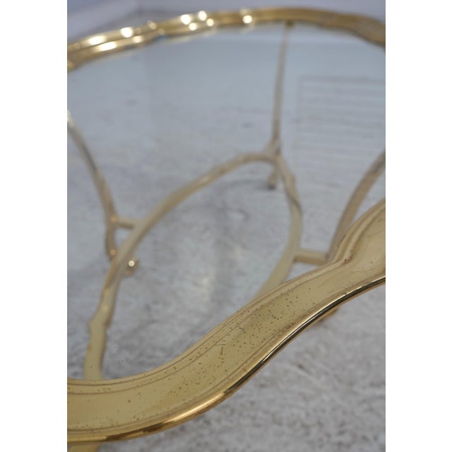 Brass Labarge Brass & Glass Hollywood Regency Coffee Table For Sale - Image 8 of 11