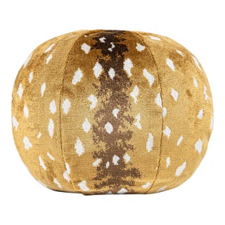 Scalamandre 12" Antelope Ball Pillow in Tawny For Sale