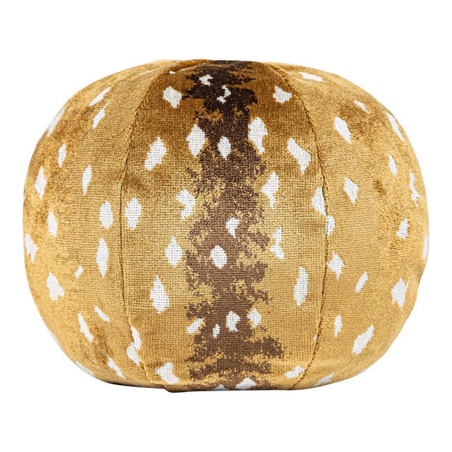 Scalamandre 12" Antelope Ball Pillow in Tawny For Sale