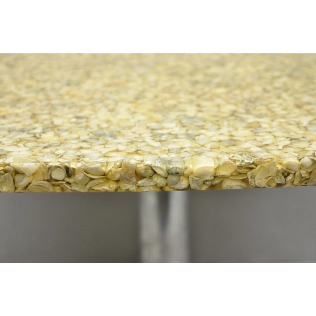 Mid-Century Modern Mid Century Modern Seashell Resin Top Aluminum Propeller Base Dining Table For Sale - Image 3 of 16