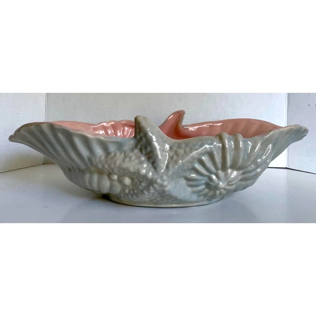 Here is a lovely, hand-made glazed pottery bowl, made by Gonder USA in the 1940-50's. It features a sealife theme, with a...