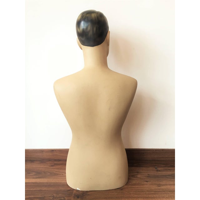 Mid 20th Century Mid 20th Century Art Deco Plaster Bust, Painted Mannequin For Sale - Image 5 of 6