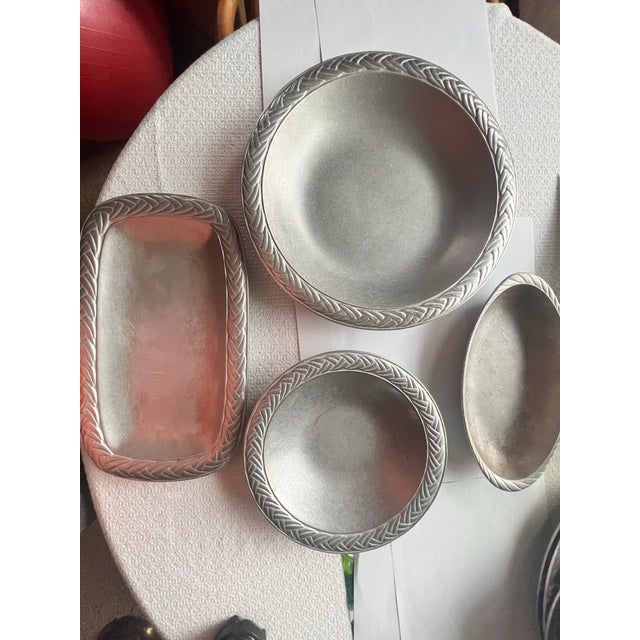 1990s 1990s Wilton Armetale Rope Serving Dishes- Set of 4 For Sale - Image 5 of 7