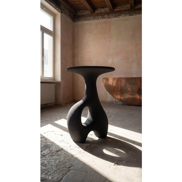3D Printed Black Sand Side Table by Bryant Creative Industries S.L. For Sale - Image 4 of 8