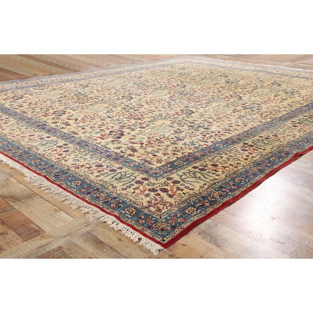 Textile Vintage Persian Tudeshk Nain Rug, 10'02 X 12'07 For Sale - Image 7 of 9