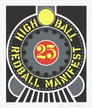1997 Robert Indiana Highball on the Redball Manifest Serigraph