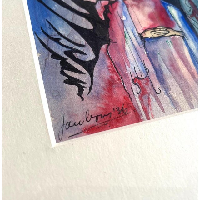 Dutch Artist, Expressionist Composition, 1936, Watercolor, Framed For Sale - Image 9 of 11