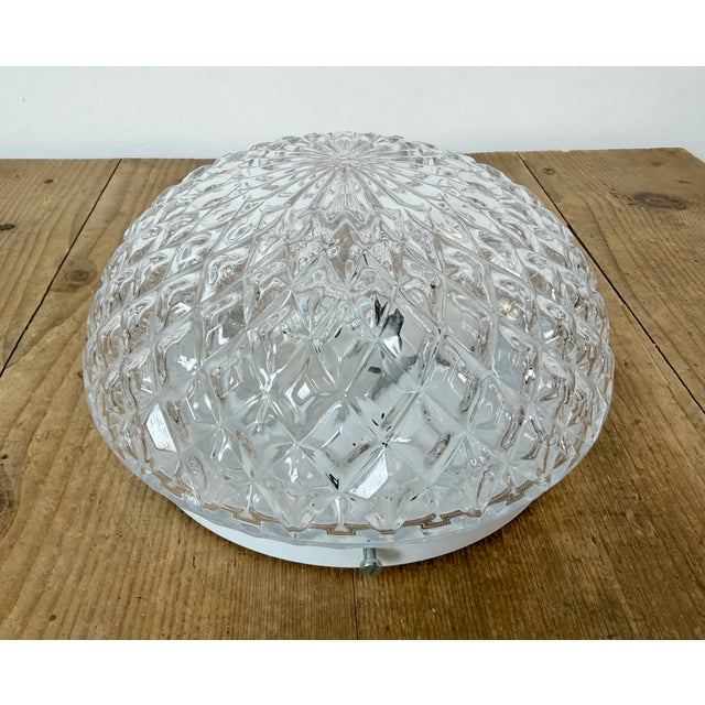Metal Vintage Glass Wall Light, 1970s For Sale - Image 7 of 17