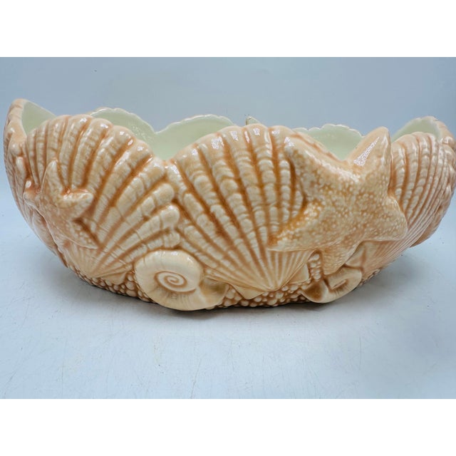 1970s Vintage Ceramic Shell Planter For Sale - Image 5 of 6