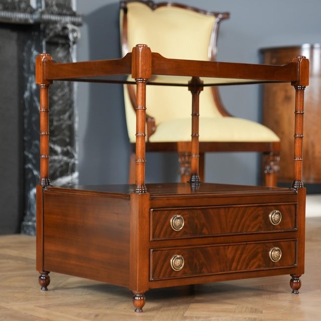 Traditional Mahogany Large Turned Leg Table For Sale - Image 4 of 13