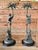 Wood Pair of Vintage Maitland-Smith Style Bronze Monkey Palm Tree Candlesticks For Sale - Image 7 of 12