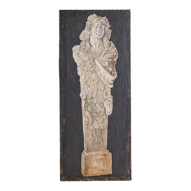 Vintage French Oil on Canvas Painting of a Classical Caryatid No. 02 For Sale