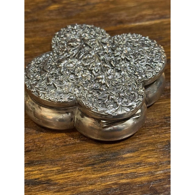 Antique Sterling Silver Floral Repousse Box For Sale In Pittsburgh - Image 6 of 10