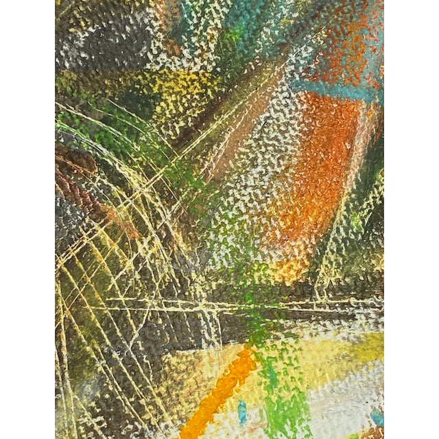 Mid-Century Abstract Expressionist Painting by Nik Krevitsky (1914–1991) Tucson Modernist "Stitchery" Textile Pioneer...