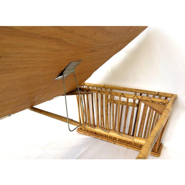 1970's Bamboo Bedroom Tilt Top Tray Table Made in Hong Kong For Sale - Image 15 of 17