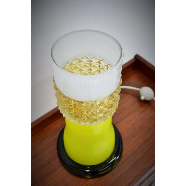 Glass Table Lamp by Beleuchtungsglass Kombinat Görlitz, 1960s For Sale - Image 6 of 12