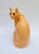 Longwy Salmon pink ceramic cat with cabochon necklace Decorated with gold necklace and eyes Marked under the base Model...